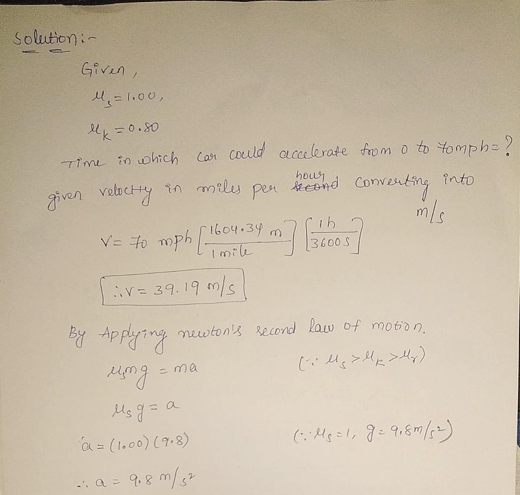 Physics homework question answer, step 1, image 1